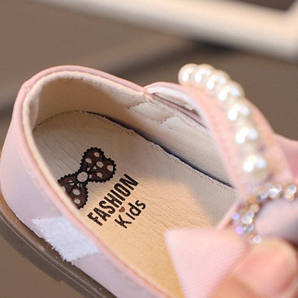 Teddy Bear Bow Applique Velcro Sandals for Baby Girls