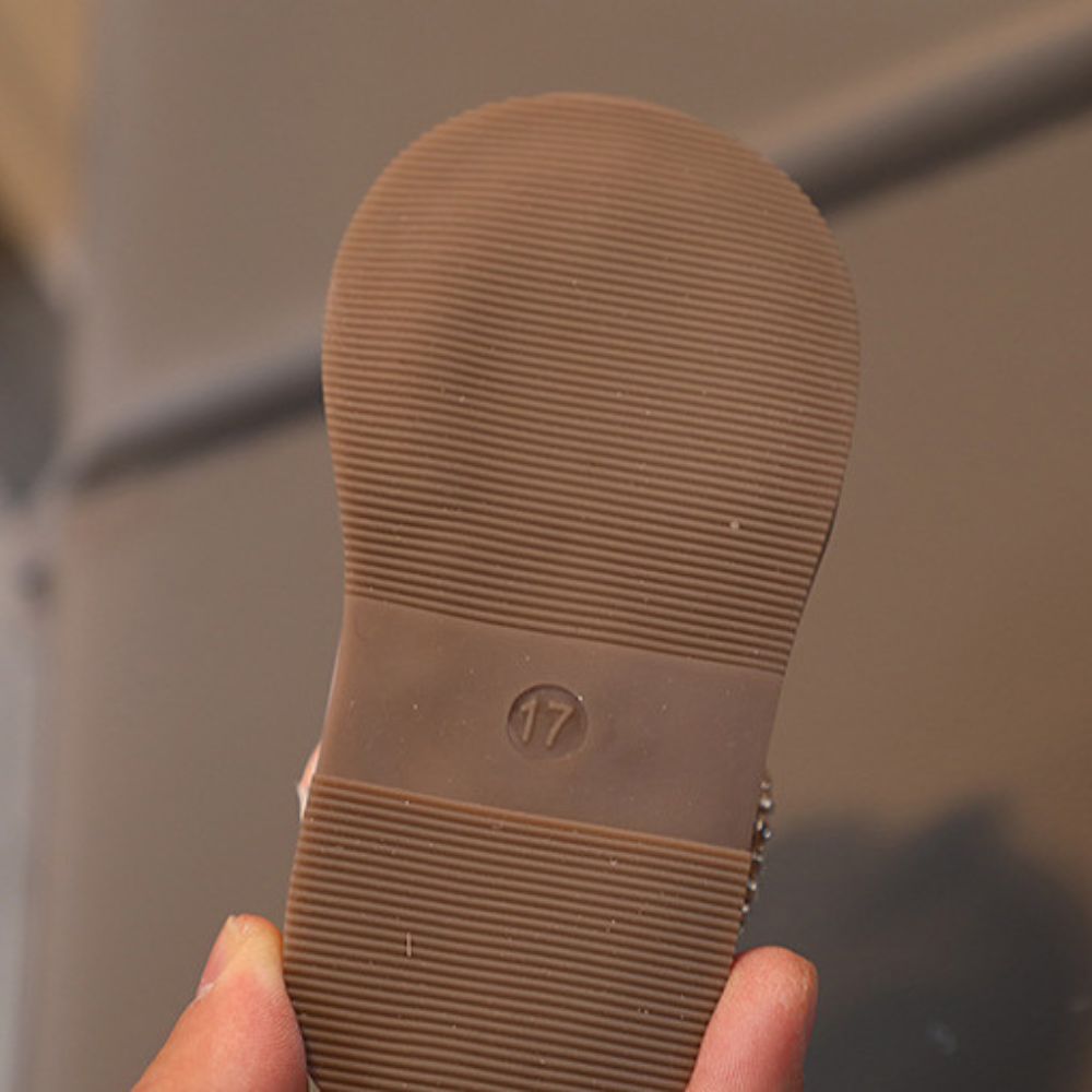 Teddy Bear Bow Applique Velcro Sandals for Baby Girls