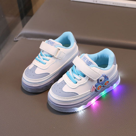 Flashy Car Logo Lighting Shoes for Boys