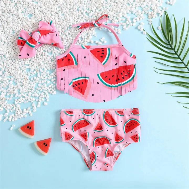 Watermelon Two Piece Swimsuit With Headband